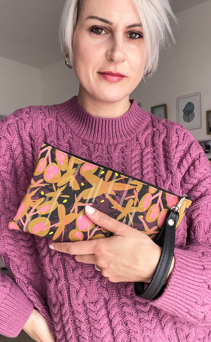 Pochette WONDER midi, pattern NANOUK nera