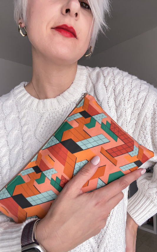 Pochette WONDER midi, pattern TETRIS